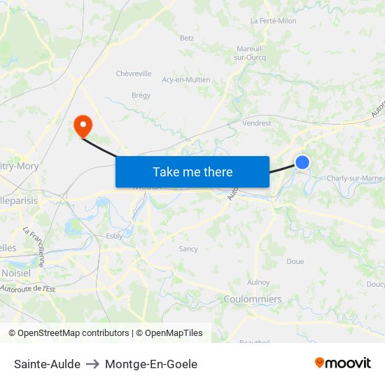 Sainte-Aulde to Montge-En-Goele map