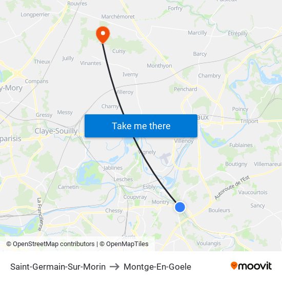 Saint-Germain-Sur-Morin to Montge-En-Goele map