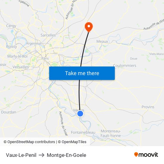 Vaux-Le-Penil to Montge-En-Goele map