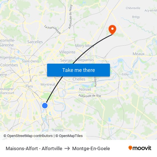 Maisons-Alfort - Alfortville to Montge-En-Goele map
