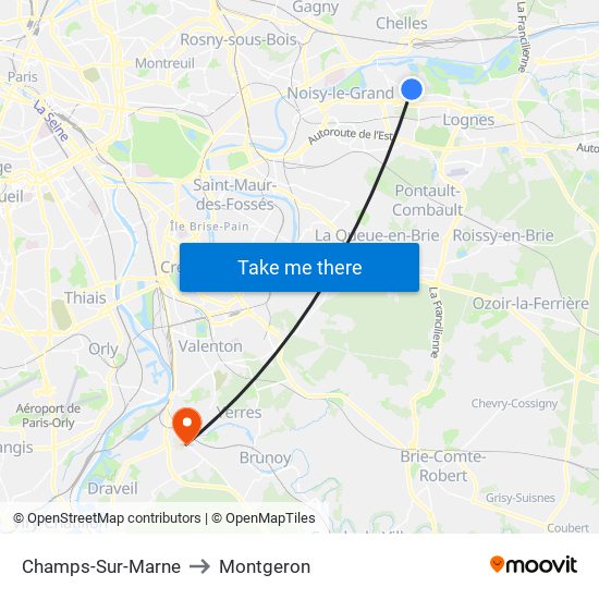 Champs-Sur-Marne to Montgeron map