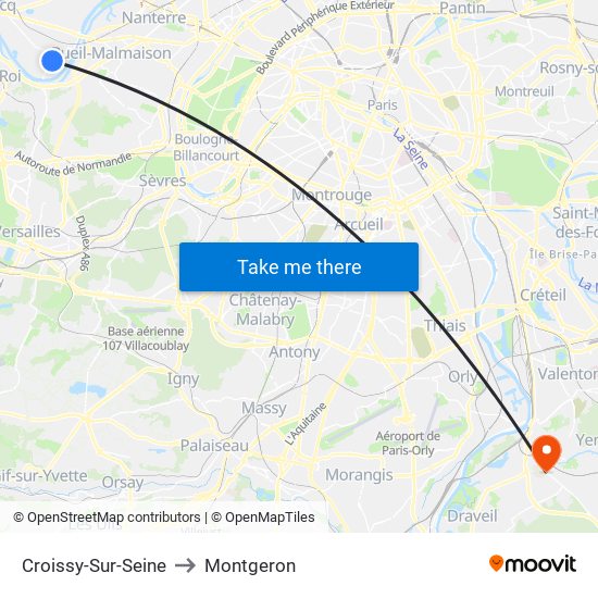 Croissy-Sur-Seine to Montgeron map