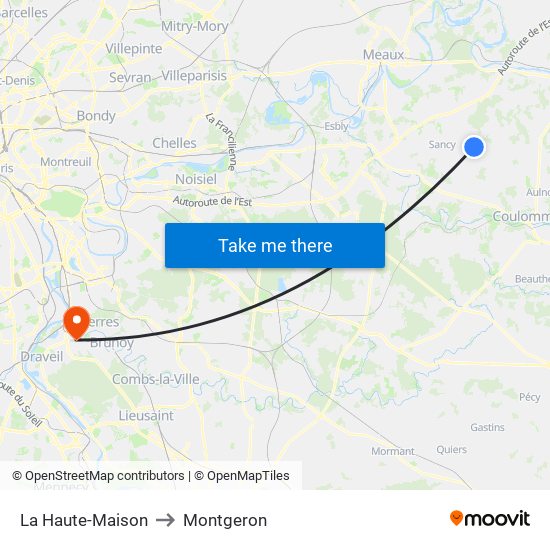 La Haute-Maison to Montgeron map