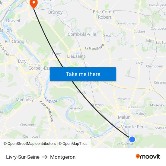 Livry-Sur-Seine to Montgeron map