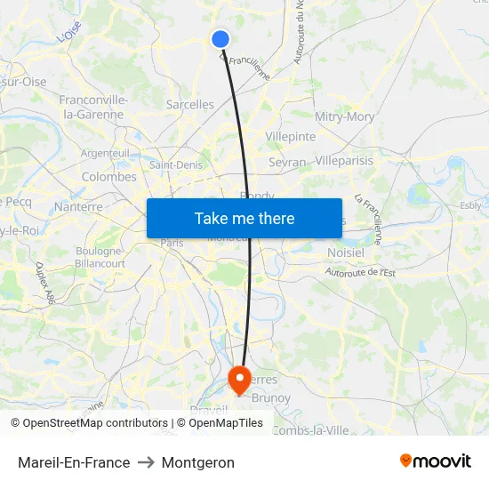 Mareil-En-France to Montgeron map