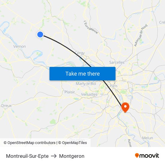 Montreuil-Sur-Epte to Montgeron map