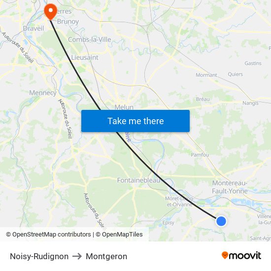 Noisy-Rudignon to Montgeron map