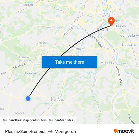 Plessis-Saint-Benoist to Montgeron map