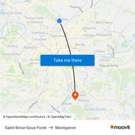 Saint-Brice-Sous-Foret to Montgeron map