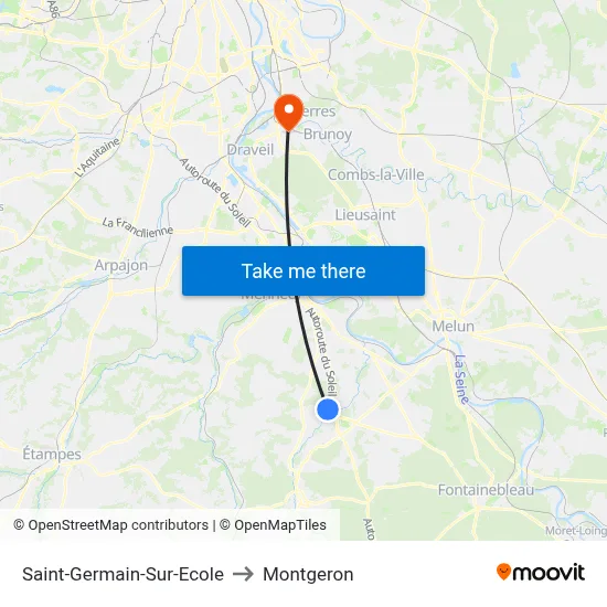 Saint-Germain-Sur-Ecole to Montgeron map