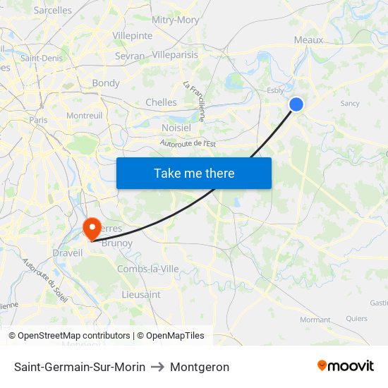 Saint-Germain-Sur-Morin to Montgeron map