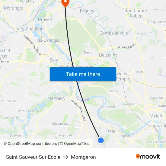 Saint-Sauveur-Sur-Ecole to Montgeron map