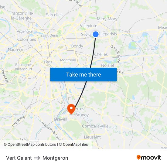 Vert Galant to Montgeron map