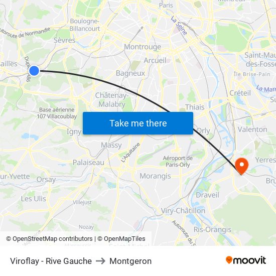 Viroflay - Rive Gauche to Montgeron map