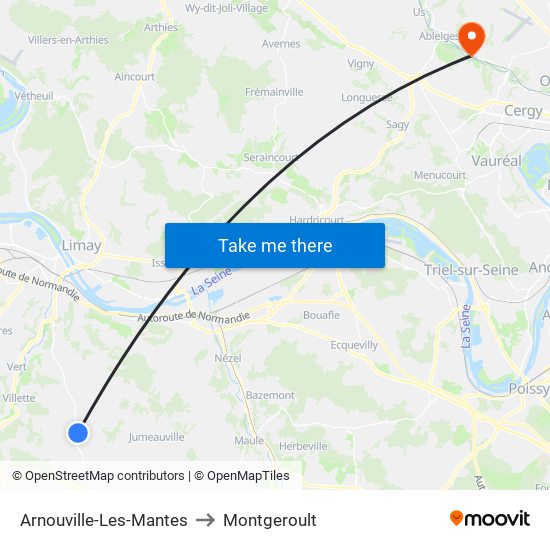 Arnouville-Les-Mantes to Montgeroult map
