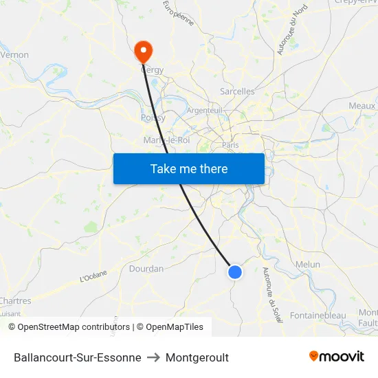 Ballancourt-Sur-Essonne to Montgeroult map