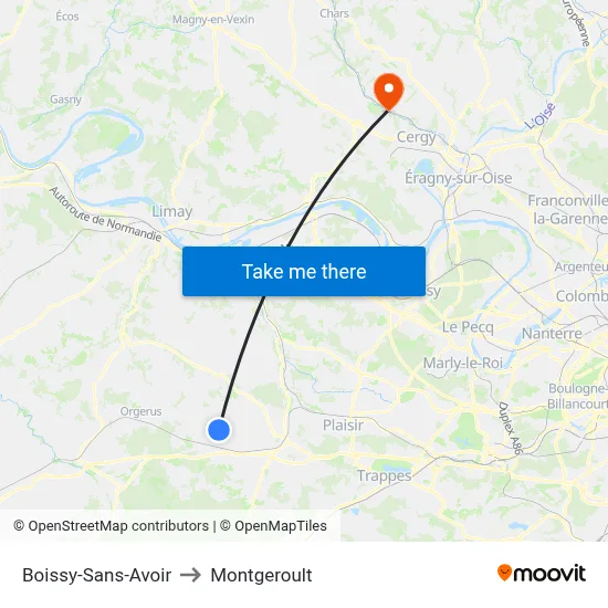 Boissy-Sans-Avoir to Montgeroult map