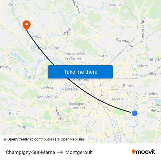 Champigny-Sur-Marne to Montgeroult map