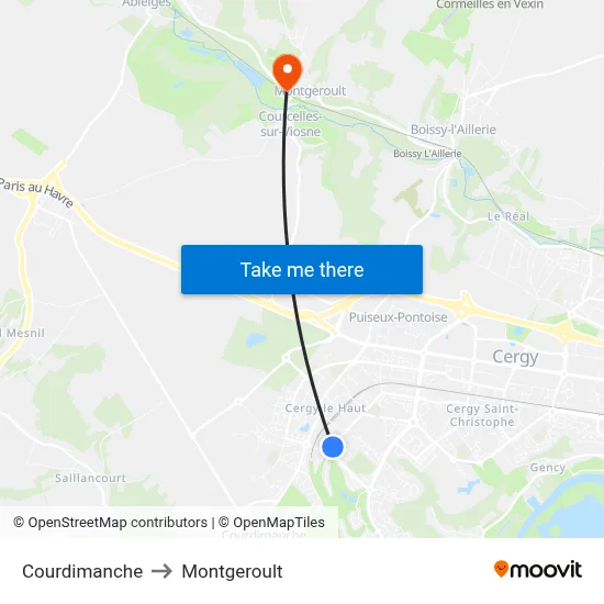 Courdimanche to Montgeroult map