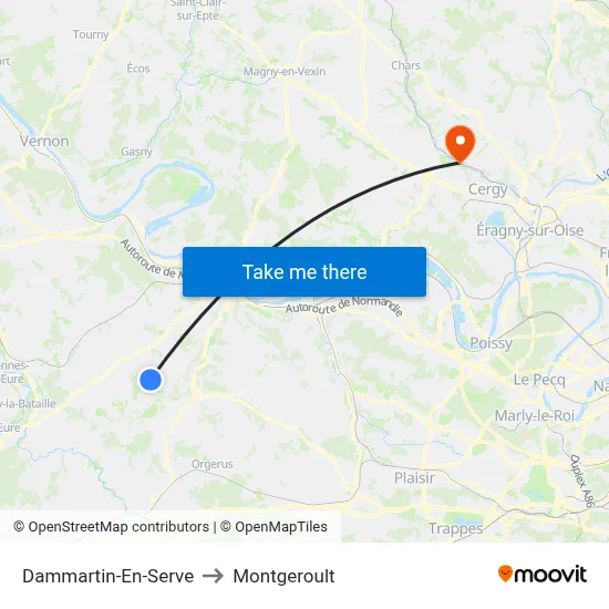 Dammartin-En-Serve to Montgeroult map
