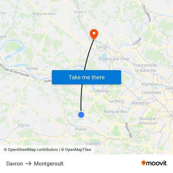 Davron to Montgeroult map