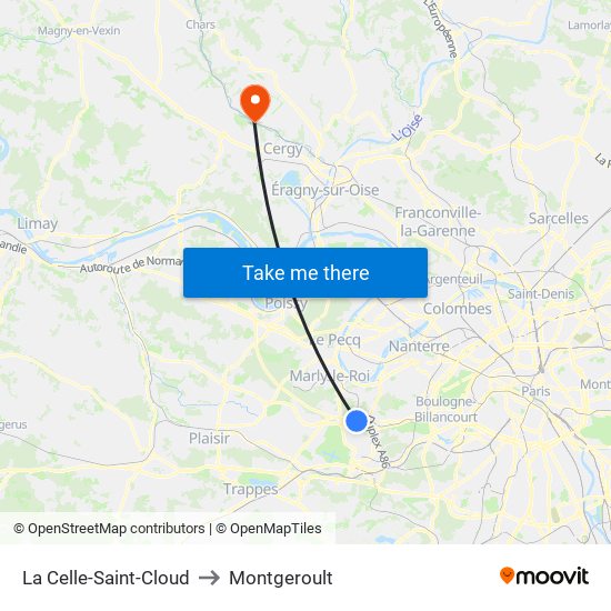 La Celle-Saint-Cloud to Montgeroult map