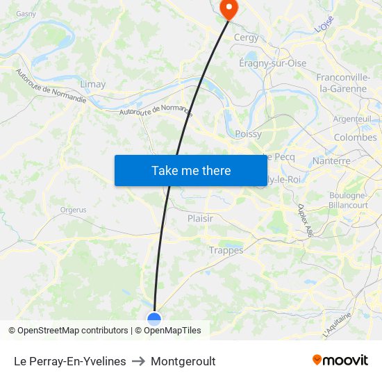 Le Perray-En-Yvelines to Montgeroult map