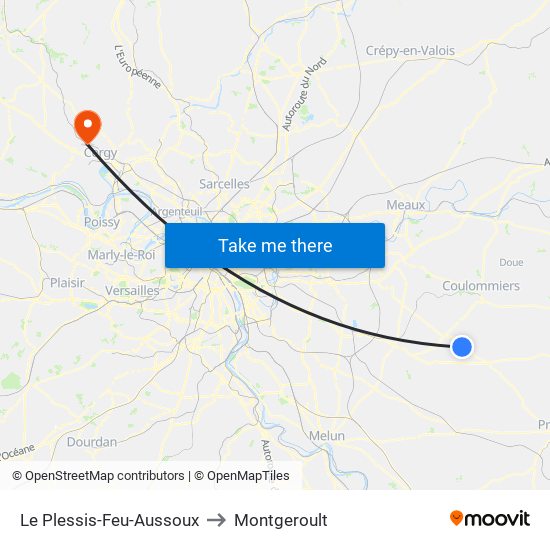 Le Plessis-Feu-Aussoux to Montgeroult map