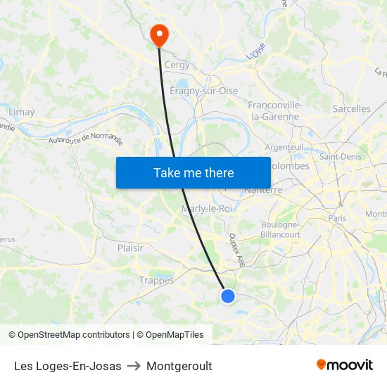 Les Loges-En-Josas to Montgeroult map