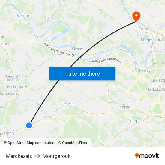Marchezais to Montgeroult map