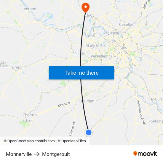 Monnerville to Montgeroult map