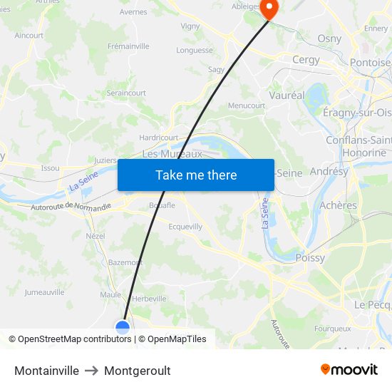 Montainville to Montgeroult map