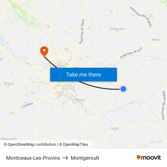 Montceaux-Les-Provins to Montgeroult map