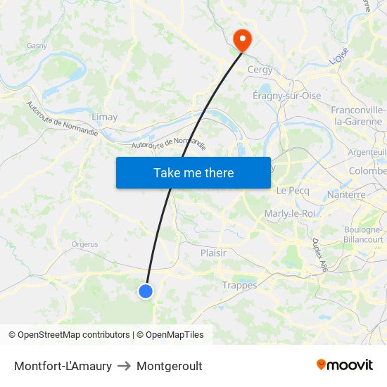 Montfort-L'Amaury to Montgeroult map