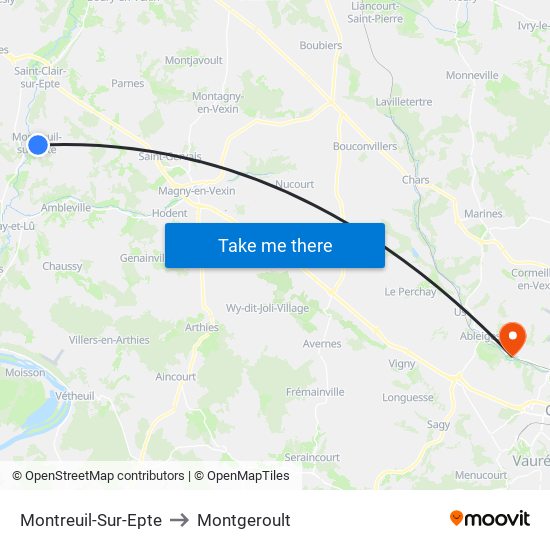 Montreuil-Sur-Epte to Montgeroult map