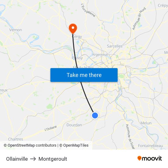 Ollainville to Montgeroult map