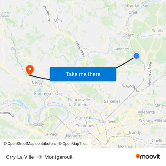 Orry-La-Ville to Montgeroult map