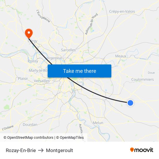 Rozay-En-Brie to Montgeroult map