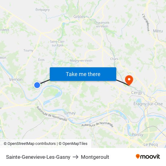 Sainte-Genevieve-Les-Gasny to Montgeroult map