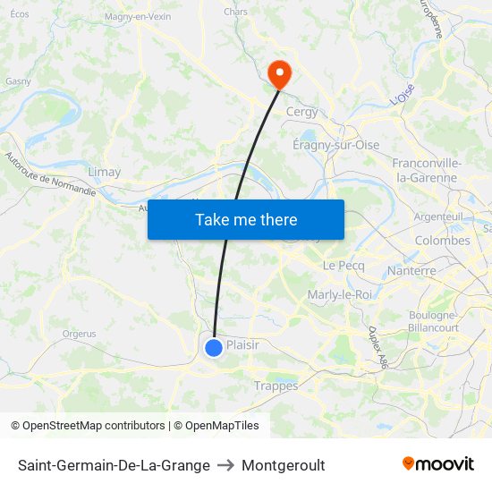 Saint-Germain-De-La-Grange to Montgeroult map