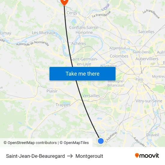 Saint-Jean-De-Beauregard to Montgeroult map