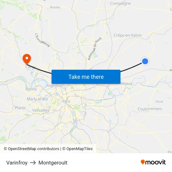 Varinfroy to Montgeroult map