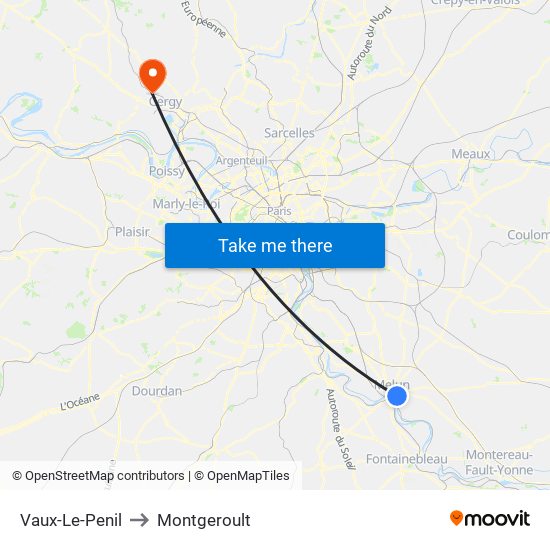 Vaux-Le-Penil to Montgeroult map
