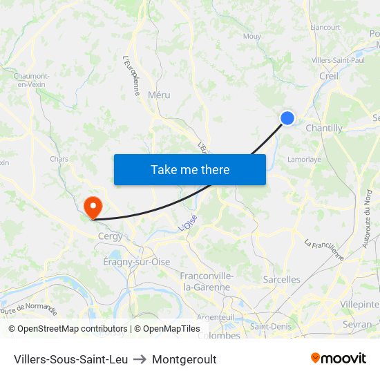 Villers-Sous-Saint-Leu to Montgeroult map
