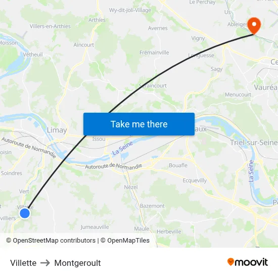 Villette to Montgeroult map