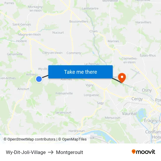 Wy-Dit-Joli-Village to Montgeroult map