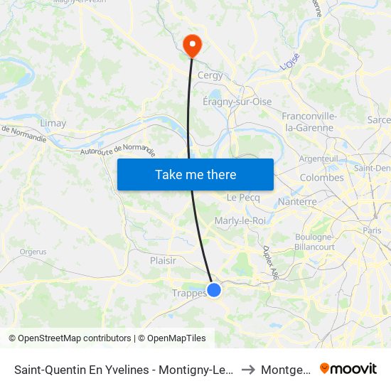 Saint-Quentin En Yvelines - Montigny-Le-Bretonneux to Montgeroult map