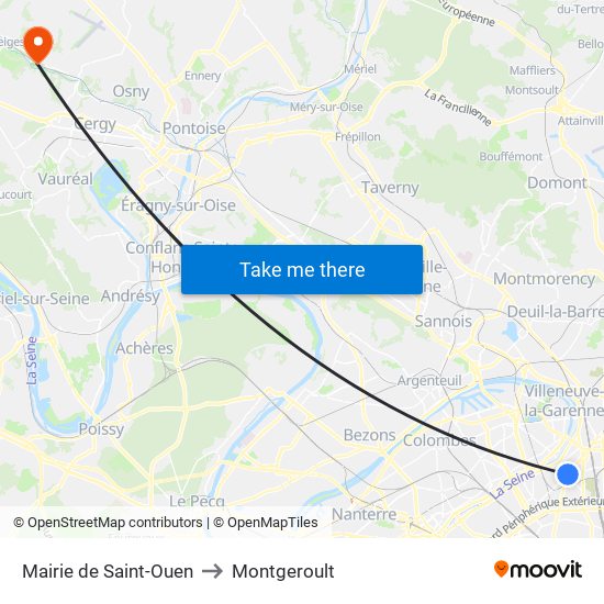 Mairie de Saint-Ouen to Montgeroult map