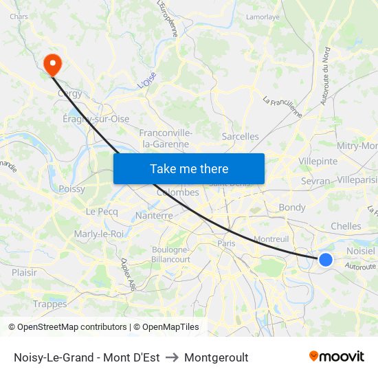 Noisy-Le-Grand - Mont D'Est to Montgeroult map