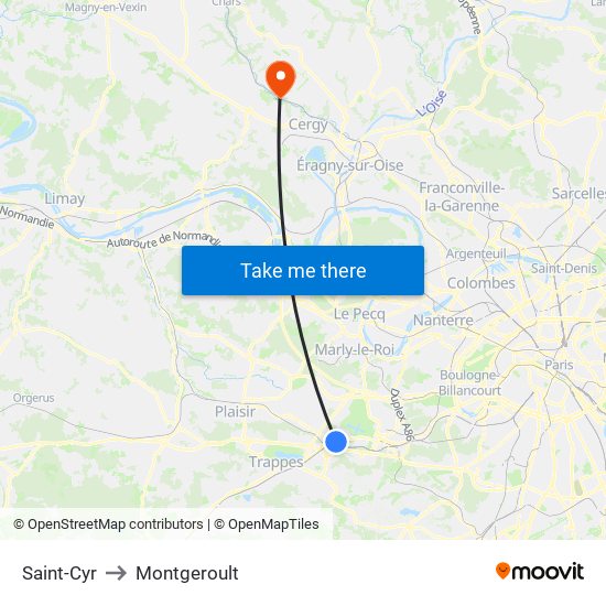 Saint-Cyr to Montgeroult map
